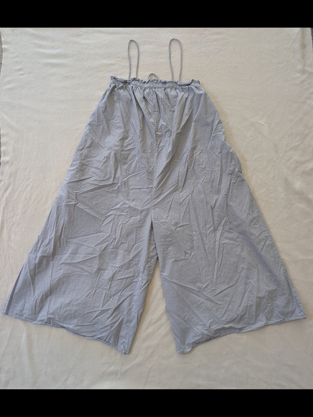 Everlane Flowy Wide-Leg Jumpsuit with Adjustable Straps Micro Gingham Cotton L
